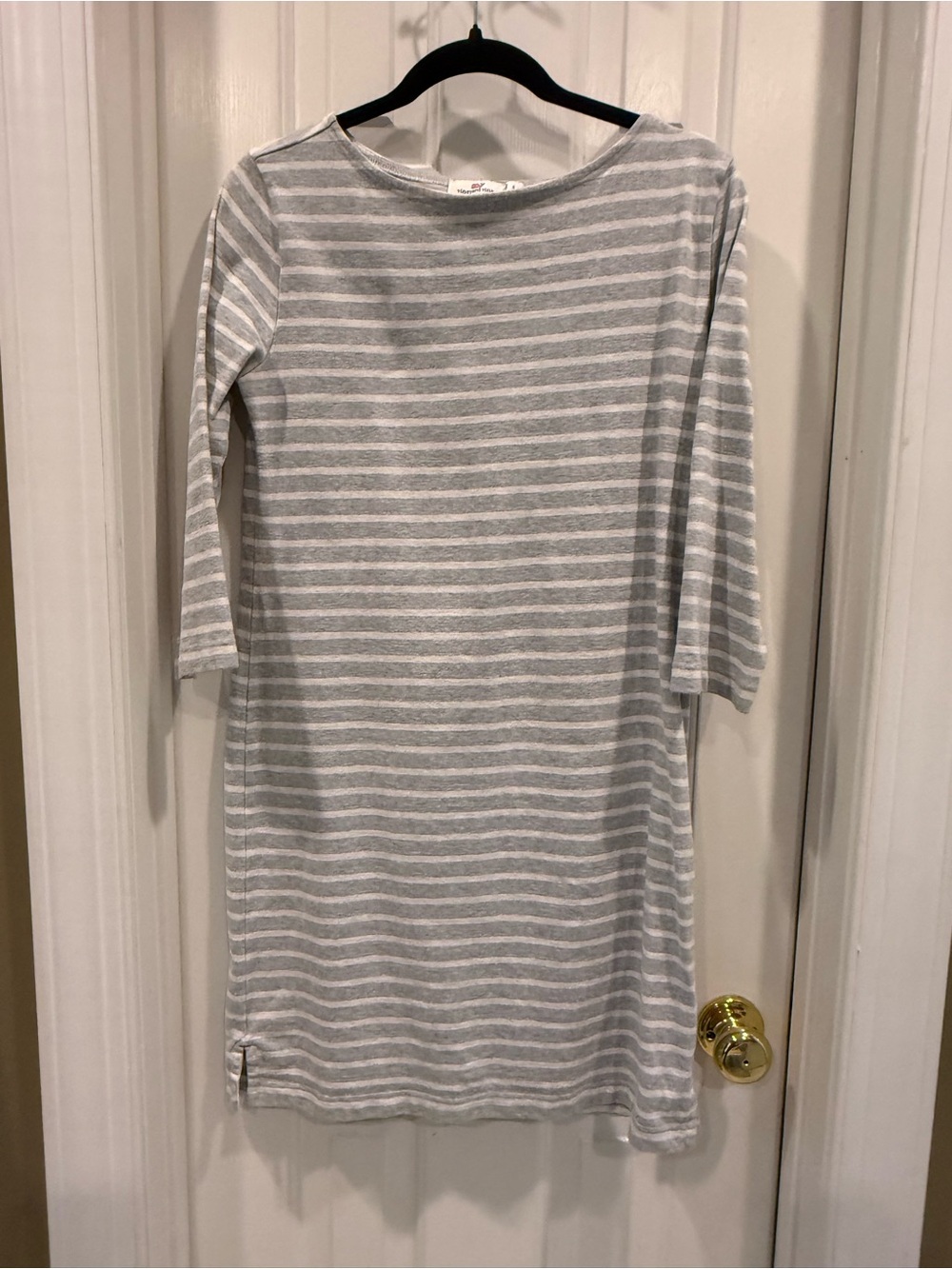 Vineyard Vines Gray & White Striped Midi Dress